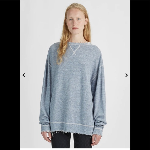 R13 Oversized distressed linen and cotton-blend sweatshirt. Size small and med - Picture 11 of 16